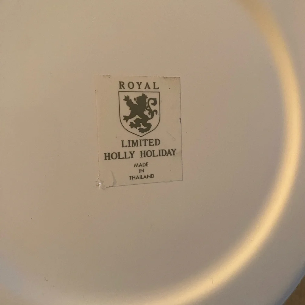 Royal Limited Holly Holiday-Holly w/ Gold Rim- Metal Tea Kettle with Wood Handle